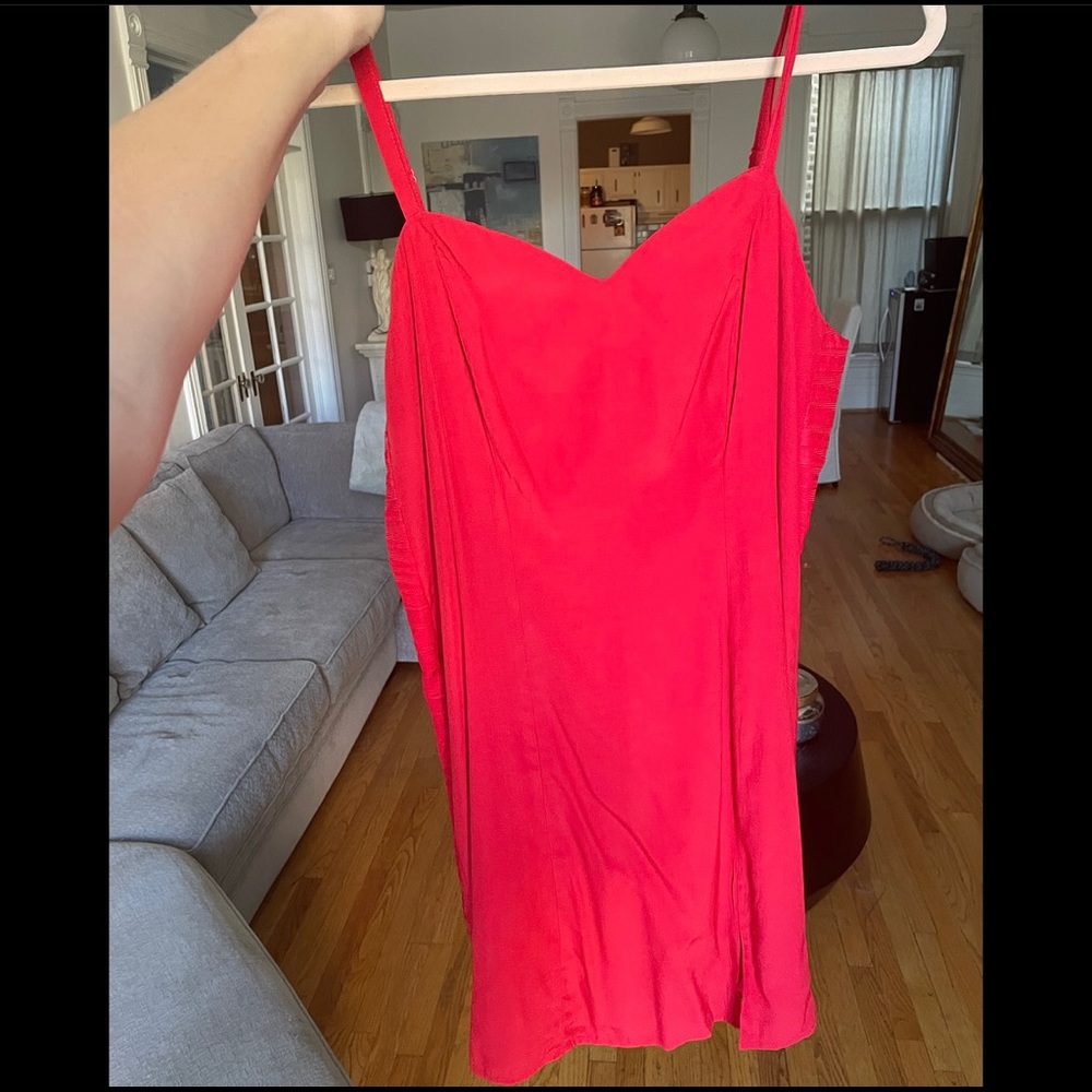 Red midi dress